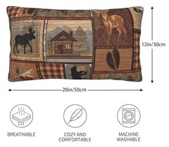Set of 2 Rectangle 12×20 inch Retro Brown 20″ x 12″ (Pack of 2) Moose Bear Deer
