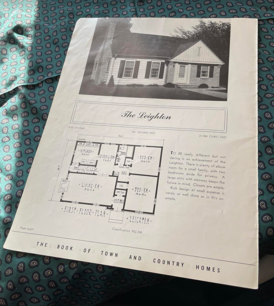 Book Town Country Homes 1950s The Leighton 952-250 Jones 568-485 Floor Plans