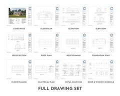 Modern Cabin House, 16′ x 40′, 640 Sq Ft, Tiny House, Architectural Plans