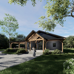 American Style 3 Bedroom House Plans PDF + AutoCAD DWG + 3D Renders
