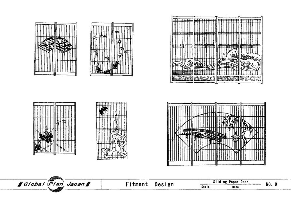 Japanese Traditional House Plan Wooden “FITTINGS” Shrine Temple Building Drawing