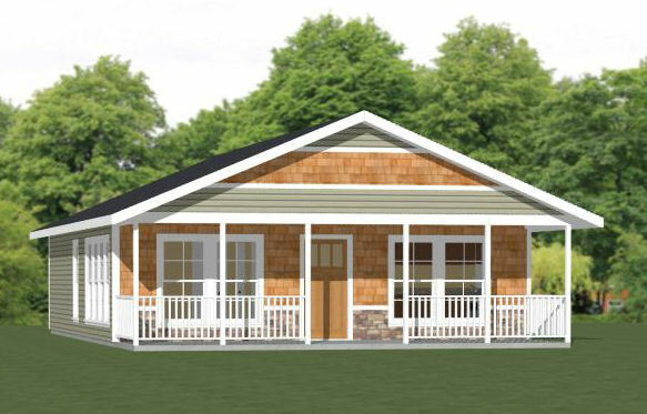 28×36 House — 3 Bedroom 2 Bath — 1,008 sq ft — PDF Floor Plan — Model 1G