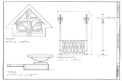 Frank Lloyd Wright Prairie Style home, architectural drawings, Coonley House