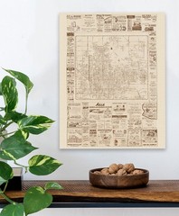 Phoenix Arizona Vintage City Map Mid Century Street Plan with Historic Ads