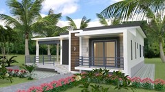 Modern House Plans 10×13 Meter 33×43 Feet 3 Beds 2 Baths Concrete Slab Hard Copy