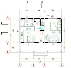 23×21 Feet Tiny House Plans 8×6.5 Meter 1 Bed 1 Bath Hip Roof PDF (A4 Hard Copy)