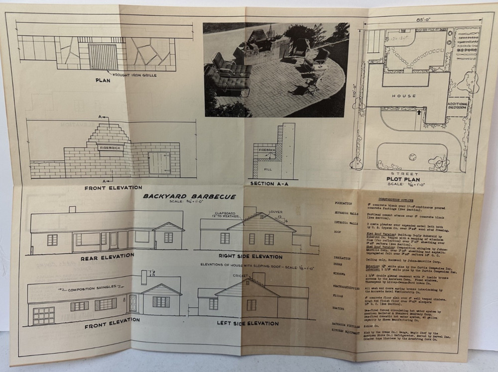 1950 Today’s Woman house plans design architecture MCM blueprints 16th barbecue