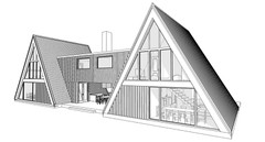86’x45’ 6 Beds, 4 Baths Double A-Frame House Architecture Build Plans PDF.