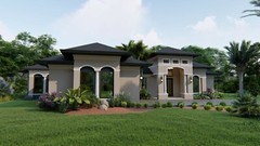 BLUEPRINTS MEDITERRANEAN HOUSE PLAN ARCHUP #104M