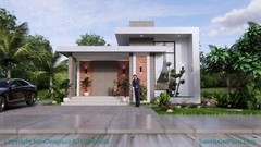 26×36 Feet House Plans 8×11 Meter 2 Beds 2 Baths Terrace Roof PDF (A4 Hard Copy)