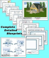 24×28 Cabin w/Loft & Basement Plans Package, Blueprints, Material List