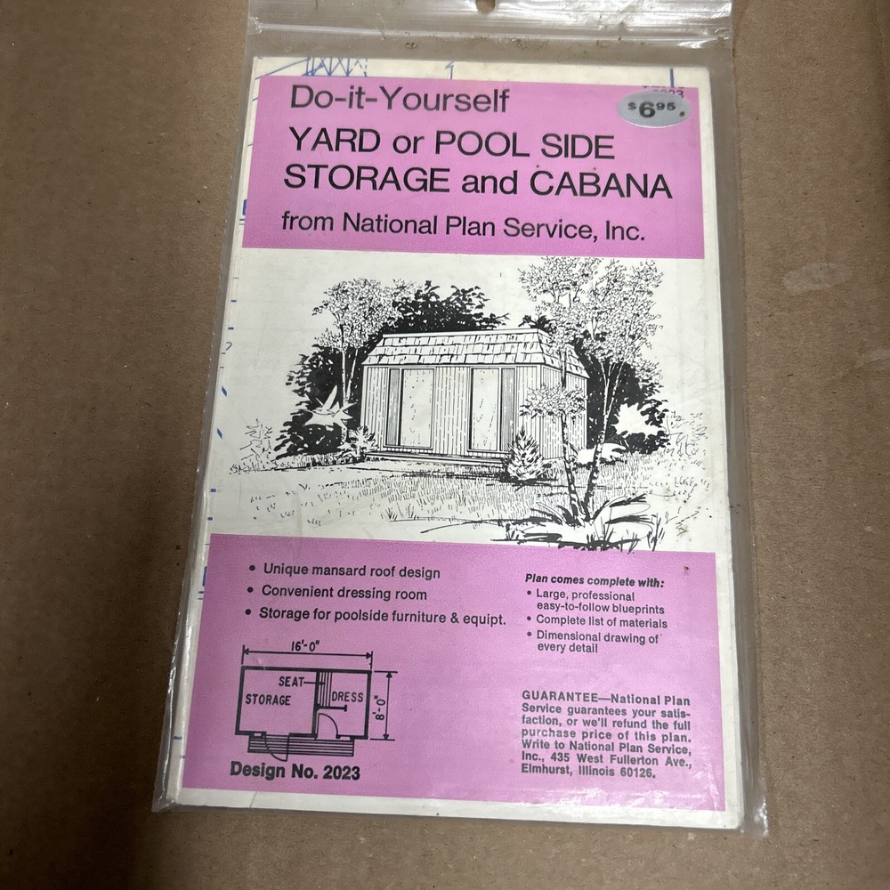 Yard Pool Side Storage Cabana Do It Yourself Design B2023 National Plan Service