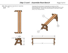 Folding Bench and Picnic Table Combination Building Plans – 6ft
