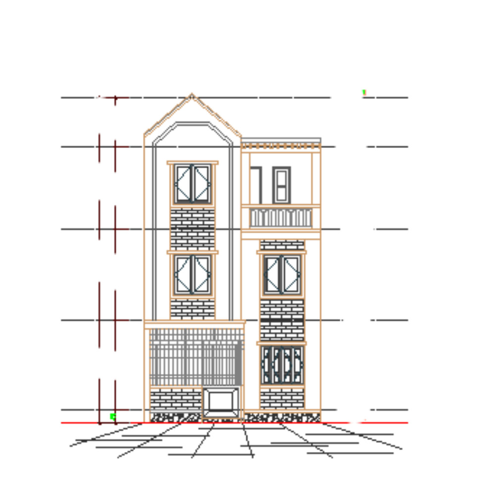 3-Story Townhouse CAD Plans – 4.9m x 11m Building Design Blueprints for Sale!