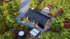Barn House 2 Bed, Bathroom, Living Room, Terrace CAD Blueprints Metric/Imperial