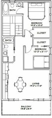 40×40 Apartment with 2-Car 1-RV Garage – PDF FloorPlan – 964 sqft – Model 1E