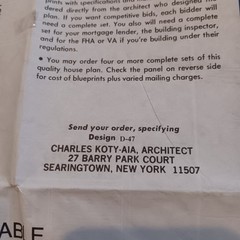 HOUSE OF THE WEEK STUDY PLAN. VINTAGE AP NEWSFEATURES, ARCHITECT DESIGNED HOUSES