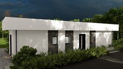 Small Modern 2 Bedroom 1.5 Bathroom House Floor Plan Blueprints, 1000SQFT/93m2