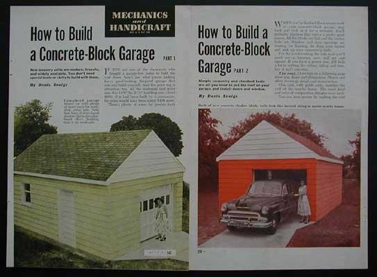 14′ X 21′ Car Garage or Shop How-To build PLANS Concrete Block