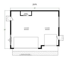 36 ‘x 28’ Garage Plans, 3-Car Traditional Garage Architectural Blueprints