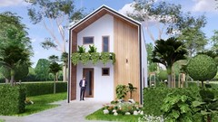 16×33 Feet House Plan 5×10 Meter 2 Beds 2 Baths Gable Roof PDF (A4 Hard Copy)