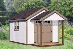 16′ x 10′ Potting Patio Shed with Porch Plans #P71610, Free Material List