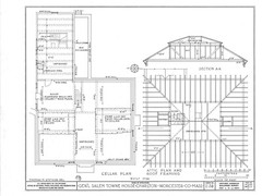 Federal style wood house, Traditional Colonial home, architectural blueprints