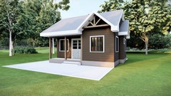 515 Sq Ft Tiny Home Plans – 1 Bedroom, Washroom, Living Room, Kitchen & Study