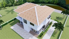 36×26 Feet House Plans 11×8 Meter 3 Beds 2 Bath Hip Roof PDF Plan (A4 Hard Copy)