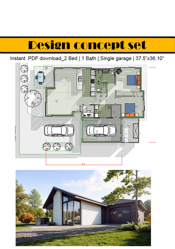 ADU_DBL GARAGE +1Bth WITH LARGE OPEN PLAN STUDIO (790ft²) useable area