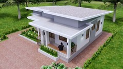 30×30 Feet Small House Plan 9×9 Meter 3 Beds 2 Bath Shed Roof PDF (A4 Hard Copy)
