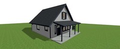 Small House Plans 1008 sq.ft. 3 bedrooms outdoor deck upper loft FREE SHIPPING