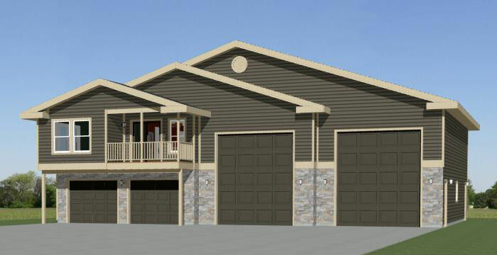 60×48 Apartment with 2-Car 2-RV Garage – PDF FloorPlan – 1,604 sqft – Model 1B