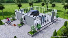 24×24 Feet 7.3×7.3 Meter 2 Cars Garage Shed Plan PDF Plans (A4 Hard Copy)