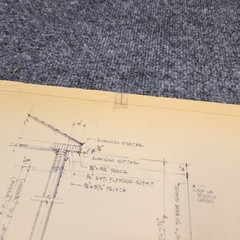 Vintage House Blueprint 33×17 1964 Mid Century Modern Drawing Art Glen Ellyn IL