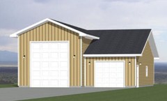 36×48 1 RV Garage – 1,600 sq ft – PDF Floor Plan – Model 2B