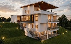 4 bedroom house plan ( on slope land )