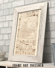 Phoenix Arizona Vintage City Map Mid Century Street Plan with Historic Ads