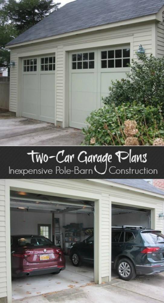 Two-Bay Car Barn Plans with Lofts – 3 Different Sets of Pole-Barn Plans (G2)