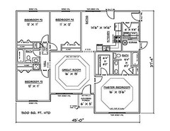 House Plans PDFs for 1500 Sq. Ft. 4 Bedroom House