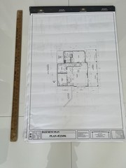 Set of Five (5) Three Page Architectural Drawings of Basement Plans Foundation