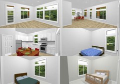 30×40 House — 3 Bedroom 2 Bath — 1,200 sq ft — PDF Floor Plan — Model 2C