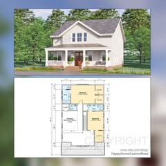 Tall Oak Country Style Farmhouse – Two Story – 4 Bed 4 Bath – 58×35′ – 3480 Squa