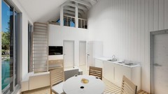 Black House 2 Bed, Bathroom, Terrace&Mansard Roof CAD Blueprints Metric/Imperial