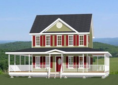 24×24 House — 2 Bedroom 2.5 Bath — PDF FloorPlan — 1,088 sqft — Model 12A