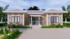 Custom House Plan 43×25 Feet 13×7.5 Meter 3 Beds 2 Baths Hip Roof (A4 Hard Copy)