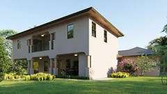 REVIT- FILE BLUEPRINTS MEDITERRANEAN TWO STORY HOUSE PLAN ARCHUP #105M