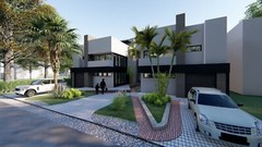 BLUEPRINTS MODERN MULTIFAMILY 3-STORY DUPLEX HOME PLAN ARCHUP #109