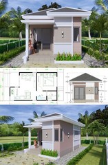 15×25 Feet Small House Plan 4.5×7.5 Meter 1 Bed 1 Bath PDF & (A4 Printed Plans)