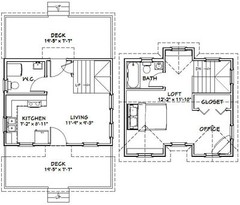 20×16 Tiny House — PDF Floor Plan — 616 sq ft — Model 10